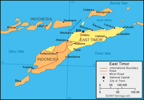 political map of east timor